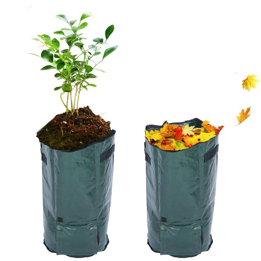 2PCS 15 Gallons Home Planting Bag Reusable Garden Lawn Patio Yard Waste Bags Laundry Container