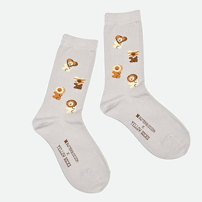 YELLOWSOCKS [YELLOWSOCKS] CHOCOLATE BEAR GREY