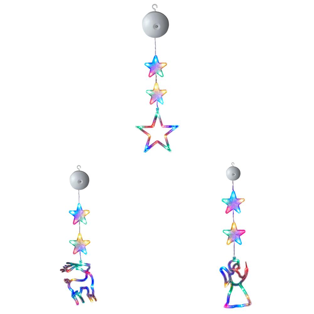 

3 Pack Christmas LED Curtain Light Multicolor Window Decoration Light (Star)