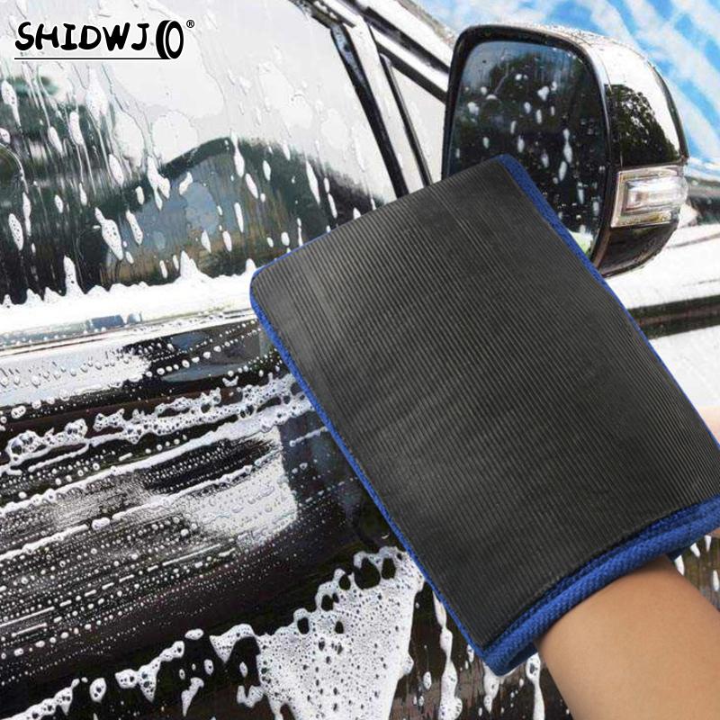 Fine Grade Clay Mitt Car Wash Clay Gloves One Side Clay Bar One Side Microfiber Car Detailing Tool Before Polishing