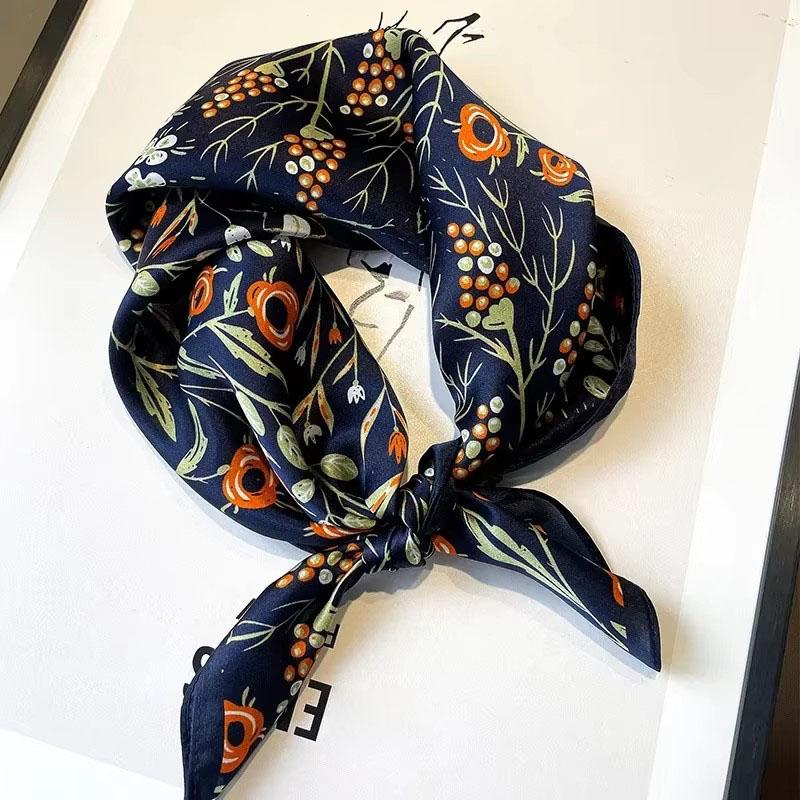 New 100% Natural Real Silk Scarf Fashion Women Summer Beach Small 53*53cm Neck Scarves Shawl Bandana Hijab Pashmina Poncho 2026