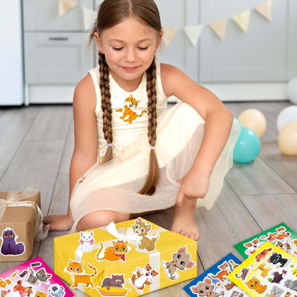 Adorable Cartoon Zoo Cat Puzzle Interactive Diy Stickers For Kids Fun Activities