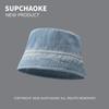 Denim Gradient Color Fisherman Hat Sunshade Flat Top Bucket Hat Men's and Women's Hat