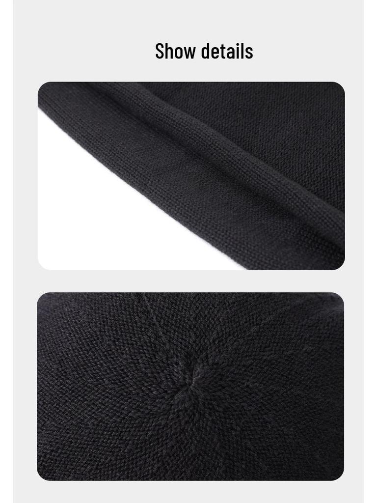Korean Style Women's Slouchy Beanie - Autumn Winter Fashion, Versatile Roll-up, Warm for Postpartum and Cold Weather
