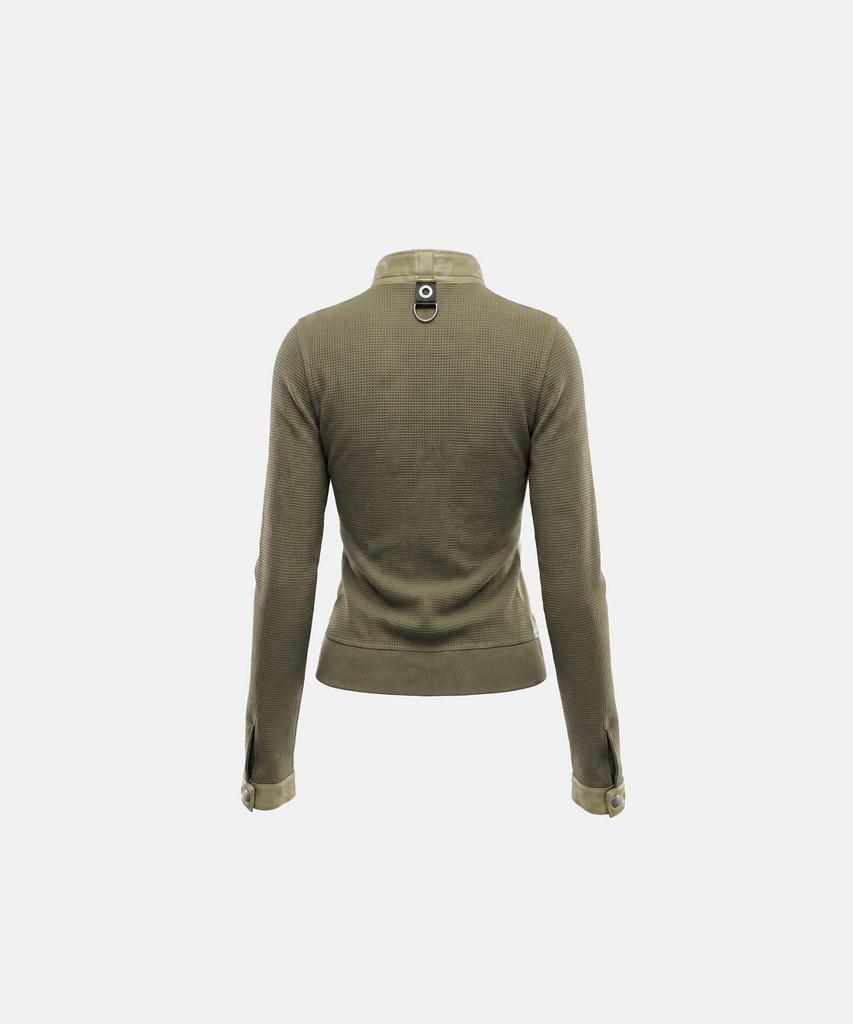 BADBLOOD Alpha 2 Racer Nylon Mix Knit Jacket - Military Green