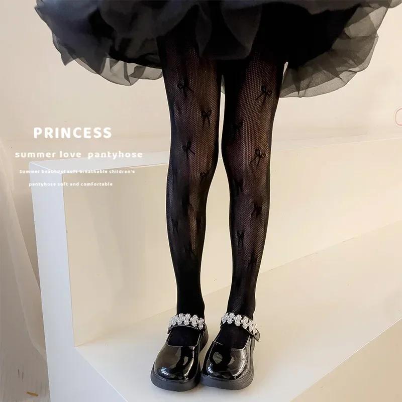Süße Prinzessin Kinder Legging Strumpfhose Socke Mode Niedlich Große Schleife Strumpfhose für Kinder Sommer Dünn Atmungsaktiv Hohl Socke