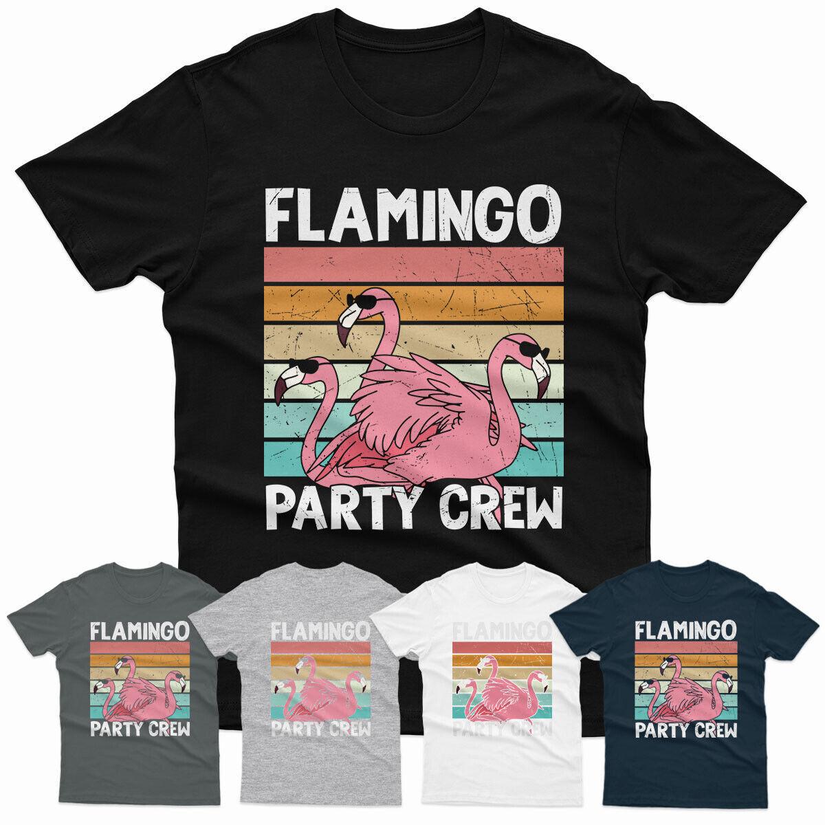 Flamingos Party Crew Pink Lesser flamingos Funny Bird Lover T Shirt #P1#Or#A M