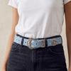 Ripped Metal Buckle Belt Korean Style Denim Wide Belt Retro Sequin Belt Clothing Accessories