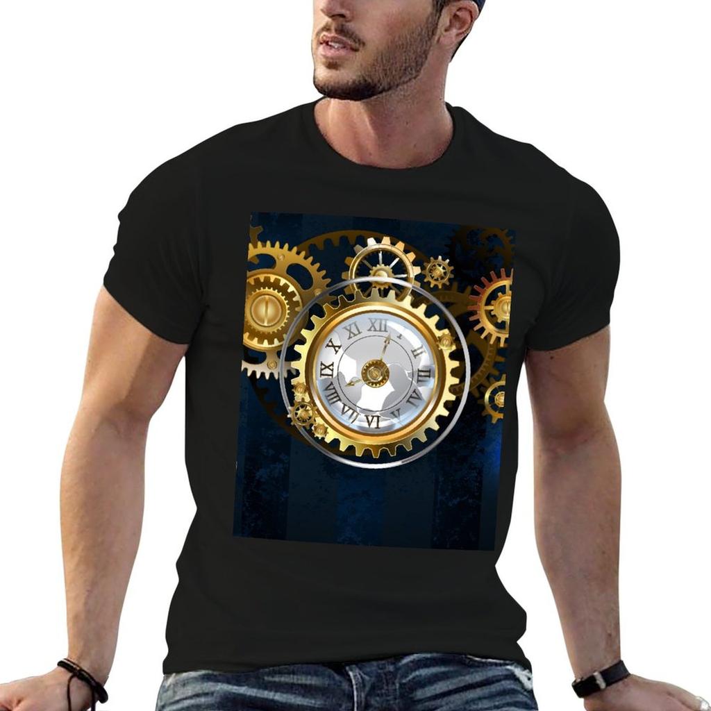 Steampunk Watches And Bulbs Tshirt Cotton T Shirt Pack T Shirts For Unisex Graphic Funny Unisex T Shirt Cotton 100 Tshirt
