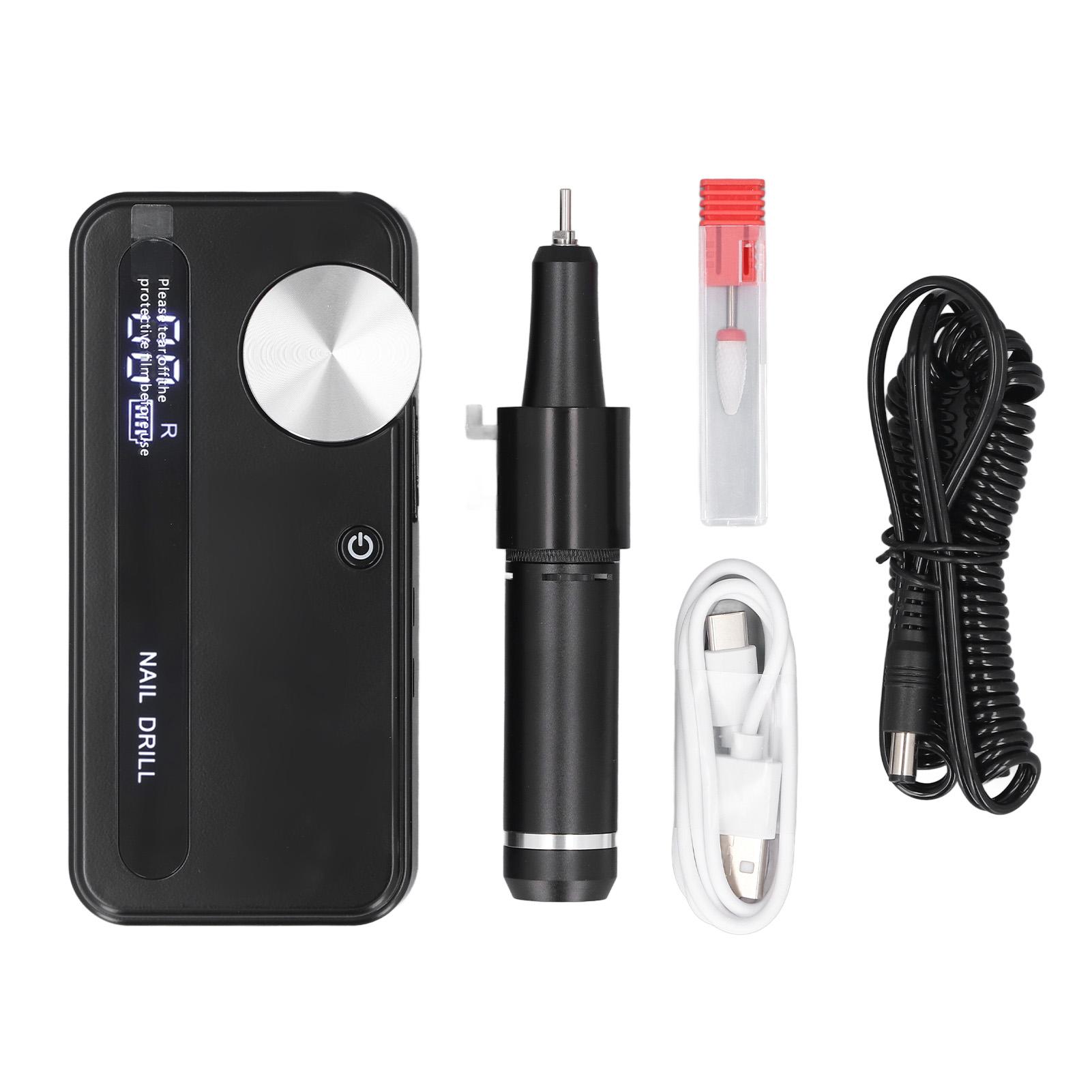 

Электрический набор пилочек для ногтей, многофункциональный шлифовальный станок для ногтей, портативный полировальный маникюрный инструмент, электрический маникюр чёрный