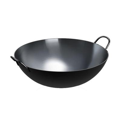 Non-Coated Carbon Steel Double-Handled Wok