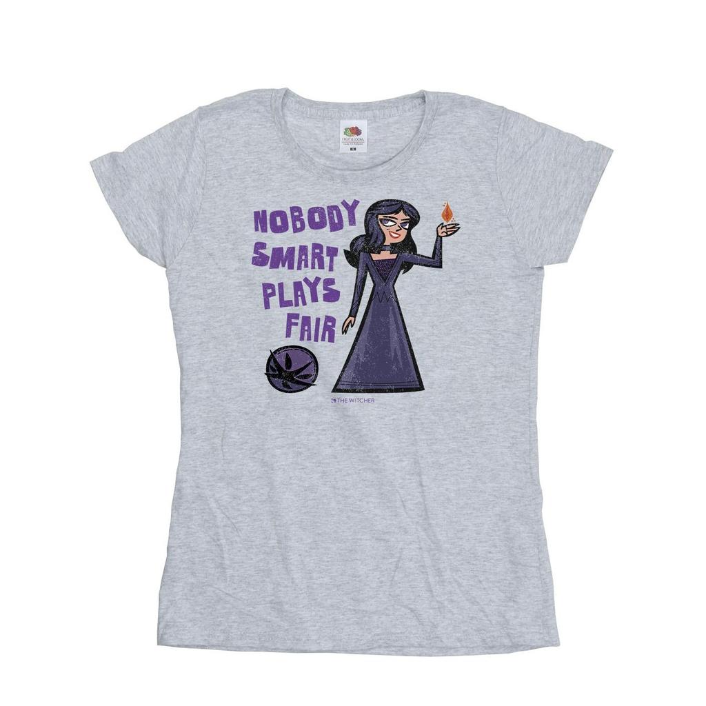 Netflix Womens/Ladies The Witcher Nobody Smart Plays Fair Cotton T-Shirt