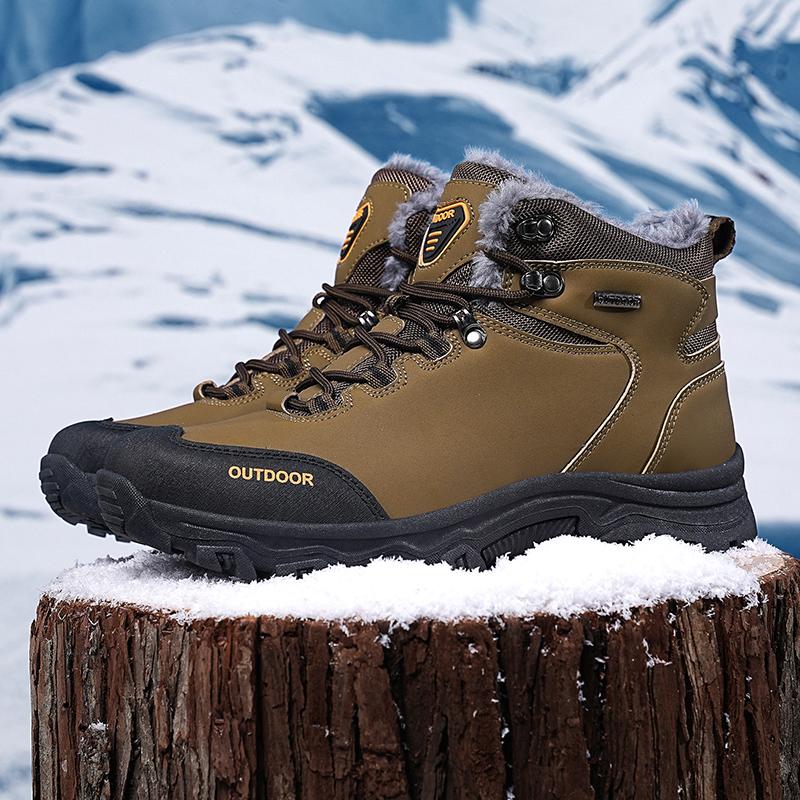 39-46 Men Winter Snow Boots For Waterproof Leather Sneakers Super Warm Men's Boots Outdoor Male Hiking Boots Work Shoes Size 39-48
