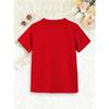 Girls Heart Sundae Ice Cream Print Crewneck Short Sleeve Tee, Soft Breathable Top for School Travel Daily