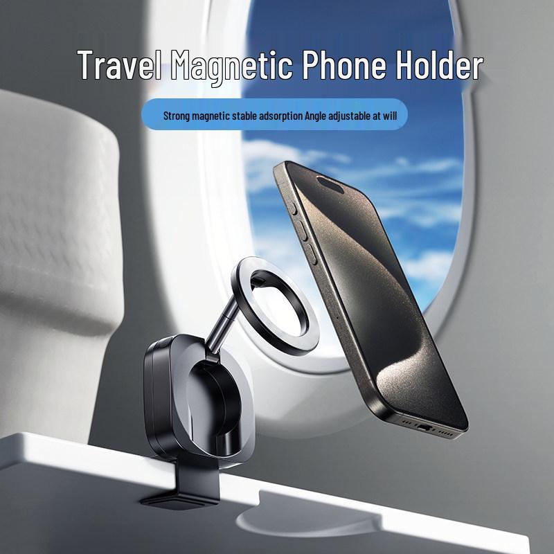 Foldable Magnetic Phone Holder & Tripod with Aluminum Carabiner for Live Streaming & Travel