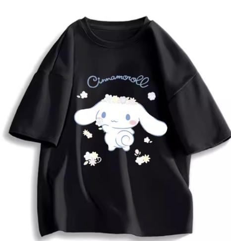2026 New Fashion RoundNeck ShortSleeve TShirt Spring Summer Sanrio Cinnamoroll Women TShirt Cute Top Clothing