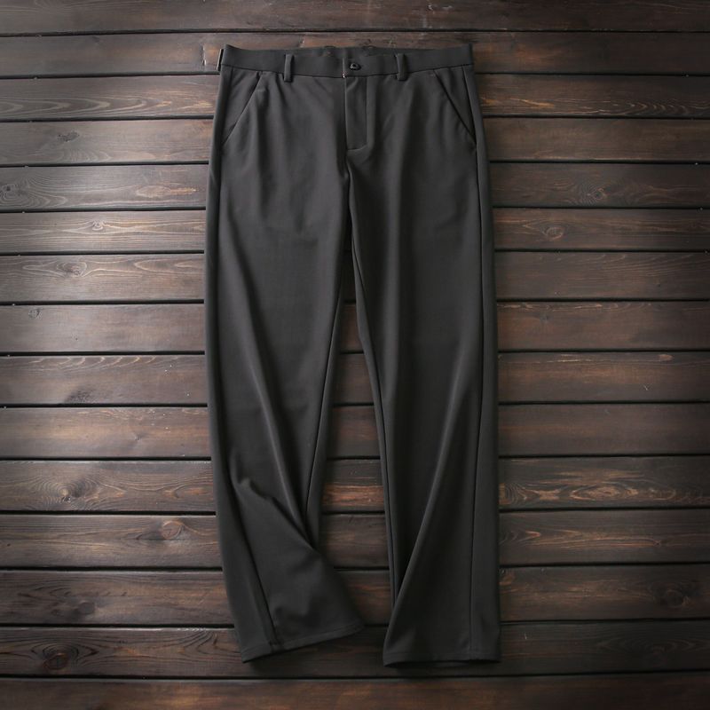 Move Freely! Silky Draped Anti-Wrinkle! Foreign Trade Tail Goods Men's Autumn Commuter Straight High Elastic Casual Trousers