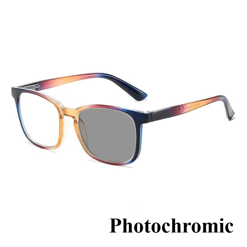 New Fashion Photochromic Reading Glasses Neutral High-Definition Anti-Blue Light Eye Protection Presbyopia Glasses 0 To +4.0