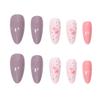 Clear Floral Nail Tips Almond Shape Medium Size Press-On Nails With Glue Or Gel Adhesive