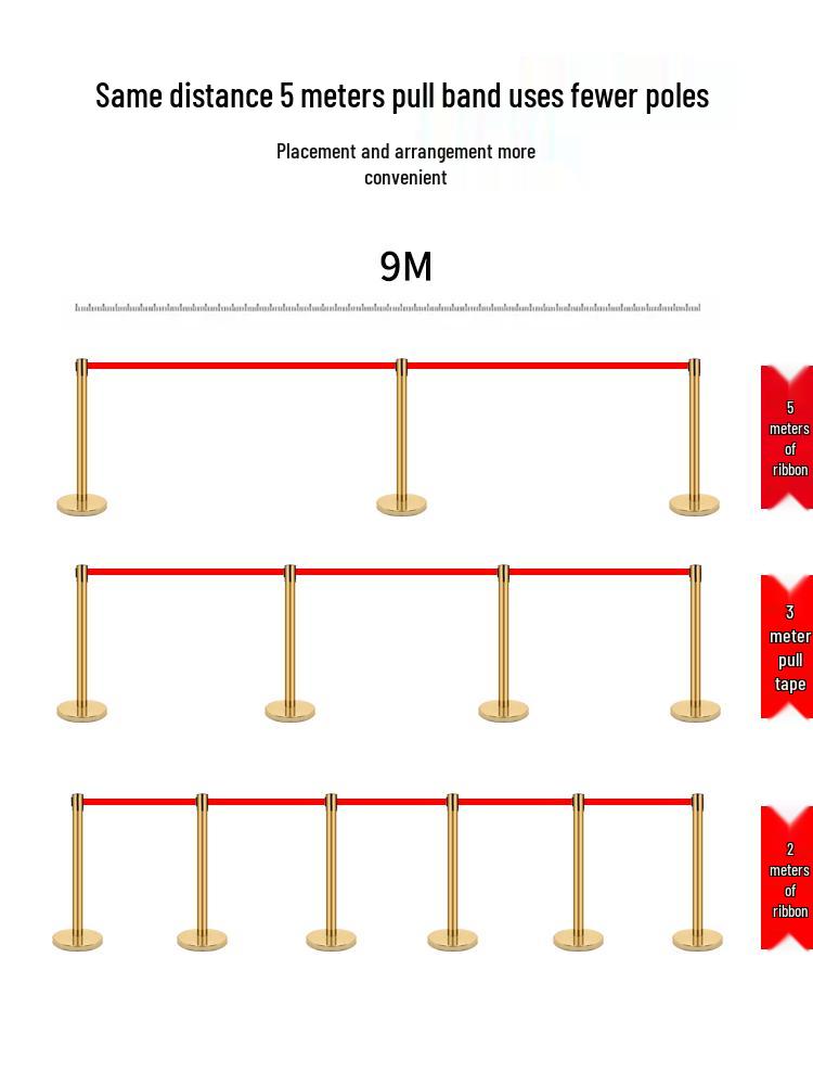Retractable Queue Barrier Post with Belt