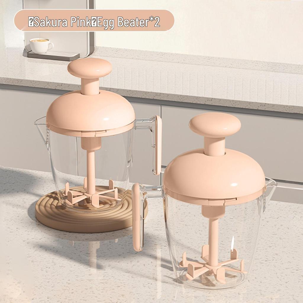 Multi-Functional Manual Egg Beater & Whipper with Large Capacity Cup