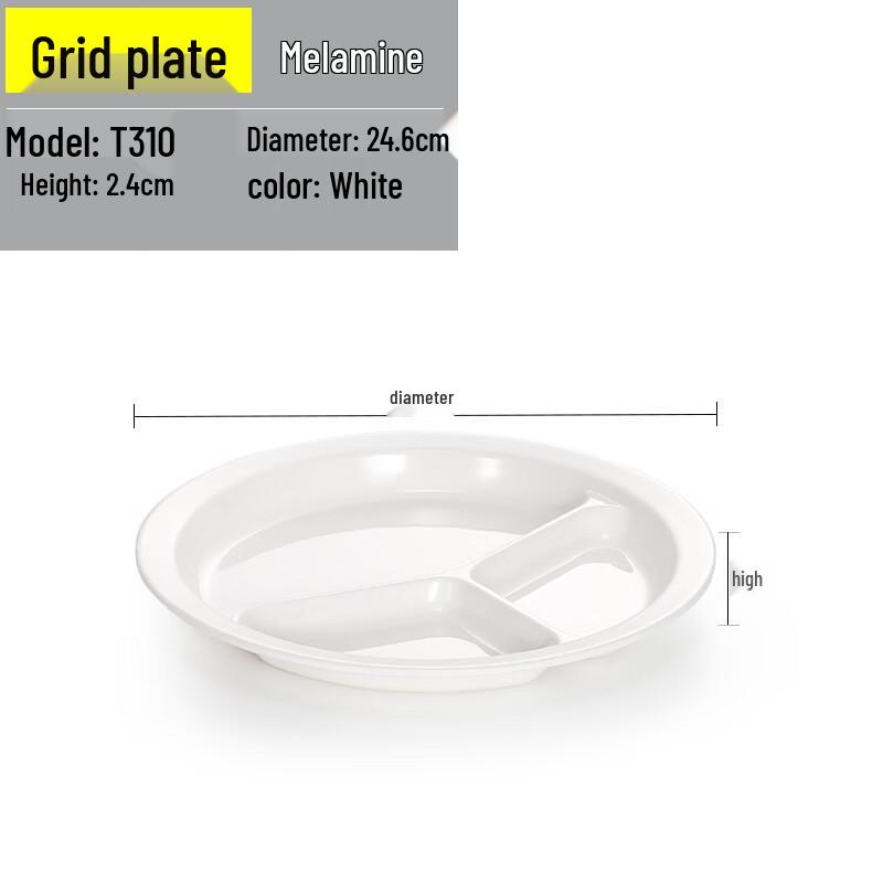 Handun White Melamine Rectangular Dinner Plates (Set of 5)