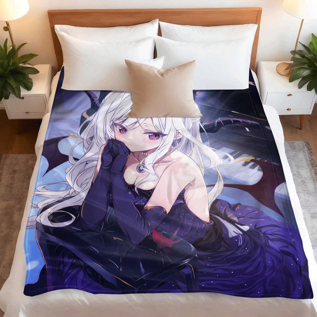 Cartoon Blue Archive Sorasaki Hina Flannel Blanket Cover Warm Soft Anime Blanket Multifunctional Decor Home Universal Blanket