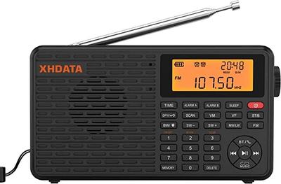 XHDATA D109 Portable Mini Radio: Shortwave, AM, FM, SW, LW, Wideband FM, World Band, BCL, Digital DSP, High Sensitivity Reception, Battery Operated/Re