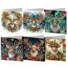 6PCS DIY Xmas Designs Rhinestone Diamond Art Mosaic Postcards Diamond Art Handmade Cards Thank You Cards and Holiday Blessings