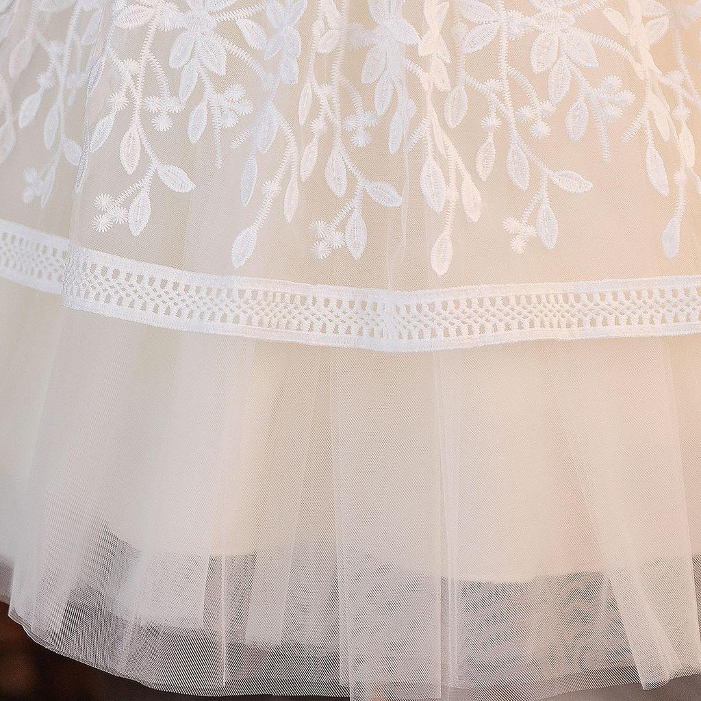 Formelles Prinzessinnen-Tüllkleid für Mädchen für Klavieraufführungen & Blumenmädchen-Veranstaltungen