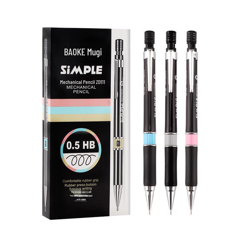 

Bao Ke ZD111 Mechanical Pencil - Smooth, Durable 2B Lead, Auto-Advance, No-Sharpen Needed for Drawing
