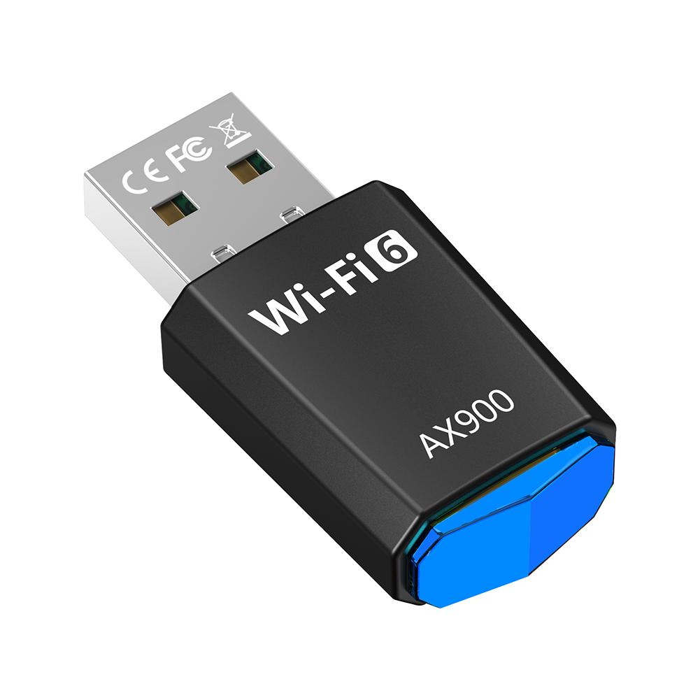 AX900 WiFi6 Smart Network Card Dual-Band Driver-Free Wireless Network Card 2.4G&5GHz USB WiFi Dongle for Laptop Windows 7 10 11