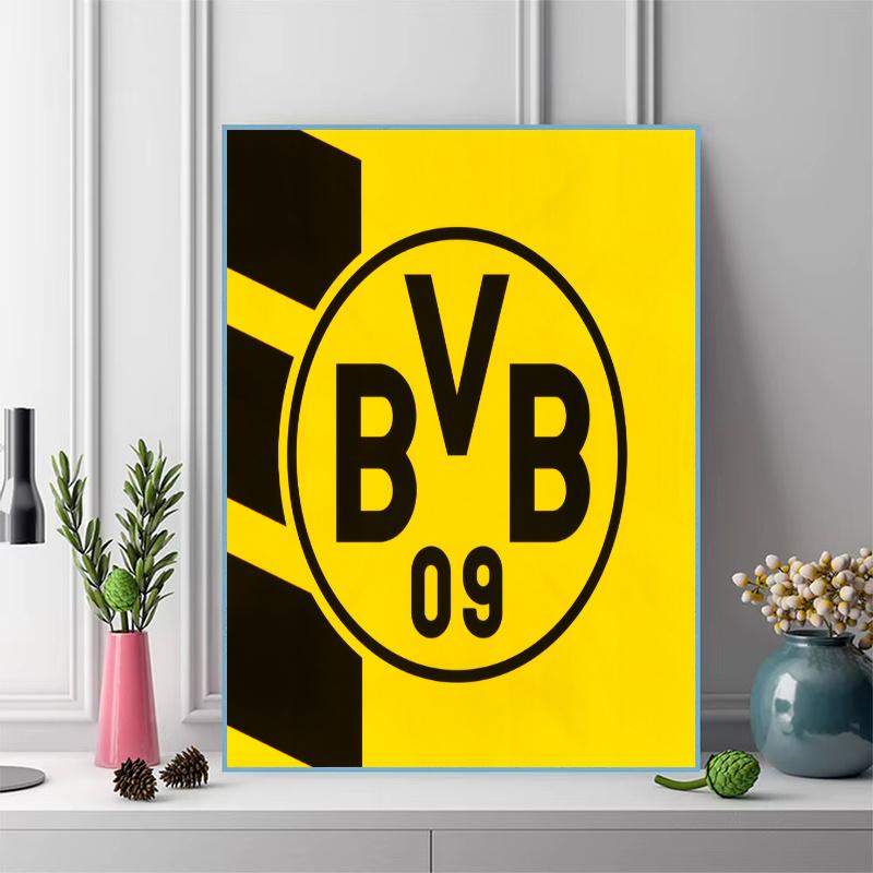 Borussia Dortmund Pattern 3pcs 100% Round Full Drill 5D DIY Diamond Painting Embroidery Cross Stitch Rhinestone Décor