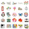 50 Small Ear Maple Leaf Stickers Car Stickers Suitcase Laptop Electric Car Decoration Waterproof Stickers