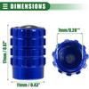 Motoforti Universal Tire Valve Stem Caps Valve Stem Covers for Car SUV Trucks Motorcycles,17mm, Aluminum Alloy, Blue, 4pcs