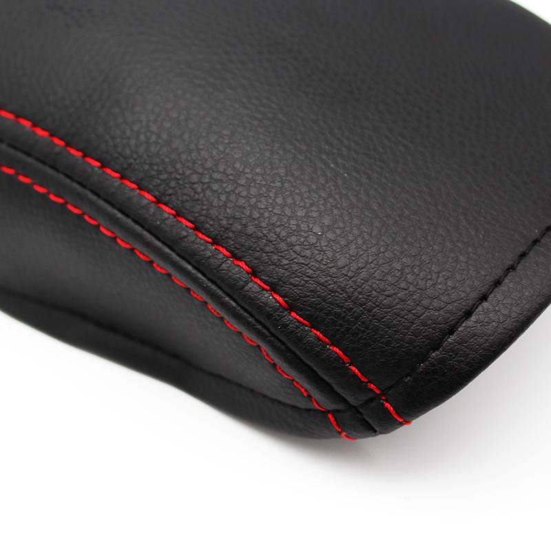 For Toyota Camry 2006 2007 2008 2009 2010 2011 Car Center Console Lid Armrest Box Cover Black / Black Leather with Red Stitching