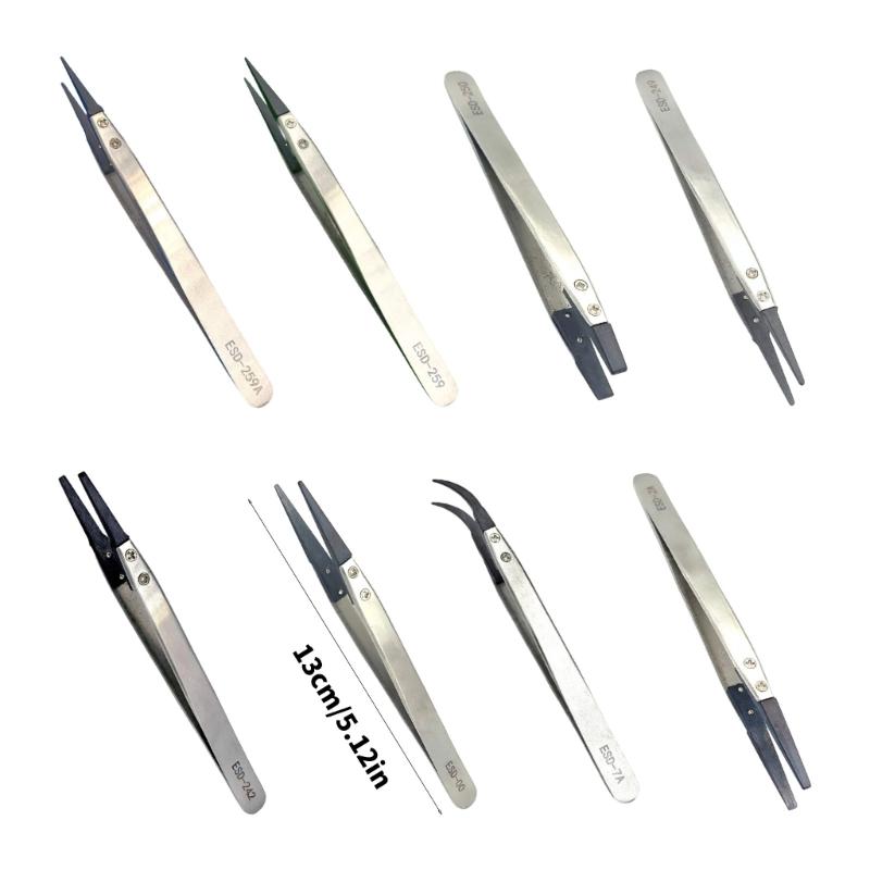 Static Control ESD Safe Stainless Steel Fine Point Tweezers For Electronics Repair And Laboratory Equipment Maintenance