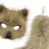 Therian Mask and Tail Plush Tail Keychain Halloween Costume Accessories for