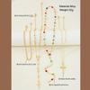 Retro Creative Colorful Zircon Tassel Chains Cross Pendant Multi-layer Necklace for Women Fashion Collar Chain Jewelry Accessory