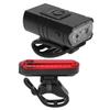 USB Rechargeable Bike Light Set Super Bright Front Headlight and Rear Taillights USB Charging Bike Light with Aluminum