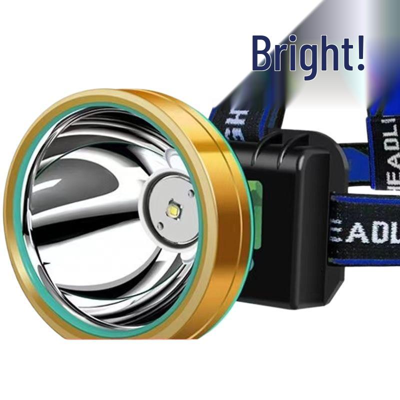 Ultra-Bright Rechargeable LED Headlamp: Long-Throw, Waterproof, Night Fishing & Mining Light with Extended Battery Life