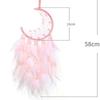 Dreamy Pink Dreamcatcher Pendant - Feather Car Charm & Travel Accessory, Unique Friendship Gift