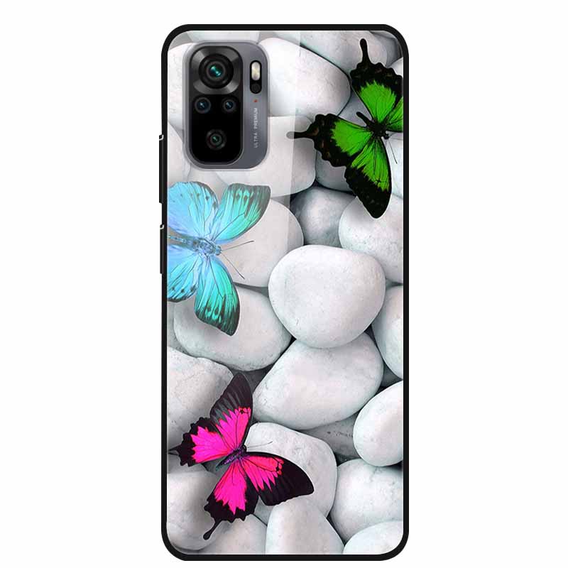 Edzett Üveg tok Redmi Note 10 Pro-hoz Fedél Kemény tok Xiaomi Redmi Note10 5G Telefon Tokhoz Note10 Pro Fundas TPU Lökhárító