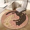 1pc Office Carpet Chair Mats Yin-Yang Cats: Celestial Whiskers Perfect for Decorating Office Chairs, Living Rooms, Or Bedrooms.YDT098