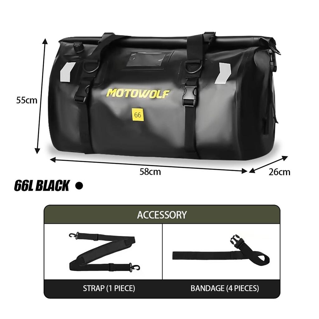 Universal 40L 66L Motorrad wasserdichte Hecktasche Helm langlebige hintere Moto Sitztasche hohe Kapazität Reiten Motocross Outdoor-Tasche