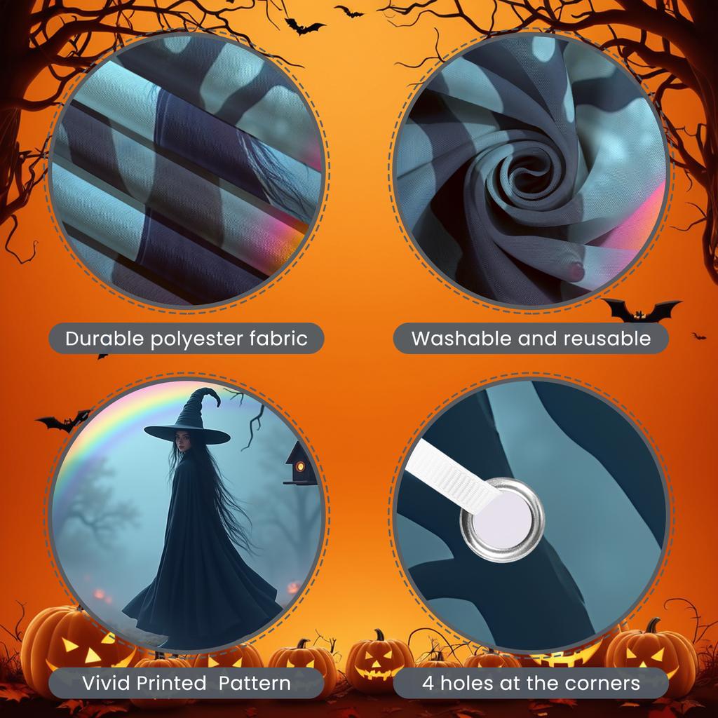 Halloween Decor Spooky Setting Fantasy Scene Spooky Decoration Outdoor Scene Witch Banner For Night Event Photo Background