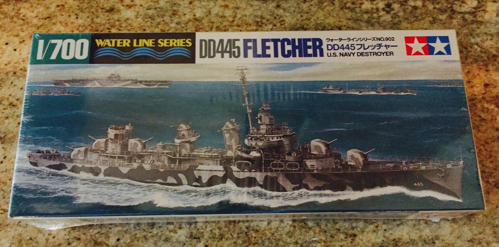 

Серия Tamiya Waterline 902 Эсминец ВМС США USS Fletcher Пластиковая модель 31902 1/700 №