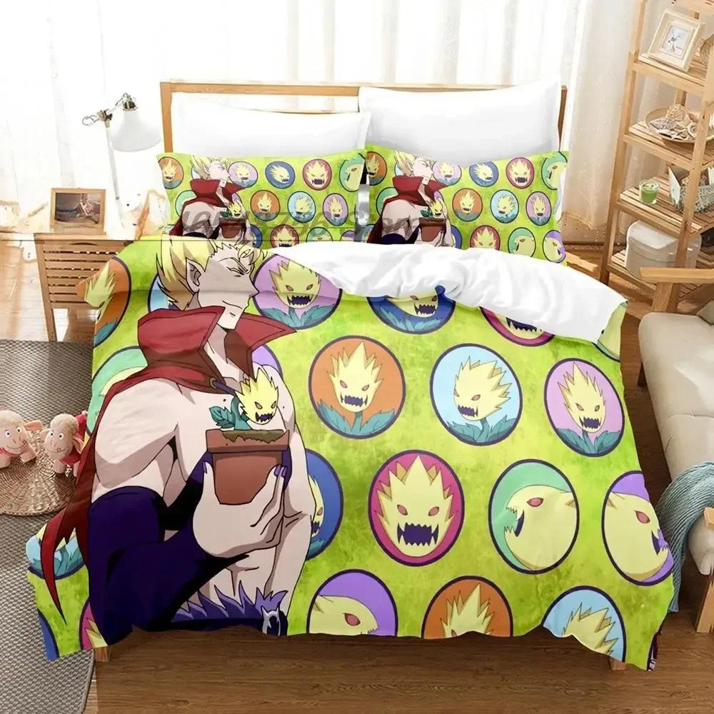 Anime Welcome To Demon Schol! Iruma-kun Beding Set Print With Pilowcase Bed Soft Duvet Cover Single Double Quen Super King-Sized Dimensionsd Dimension