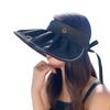 2025 New Big Brim Shell Visor Double-sided Straw Bucket Hat Summer Meal Ultraviolet Empty Top Hat