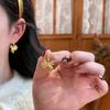 Elegant Red Bow Earrings for Women - High-End Autumn/Winter Style, Versatile and Chic.
